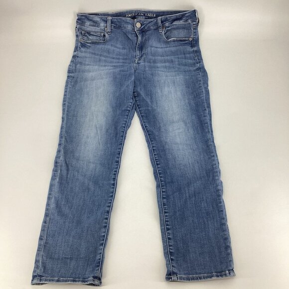 American Eagle Womens 18R Jeans Blue Sky High Skinny Leg Med Wash Denim - Picture 7 of 13